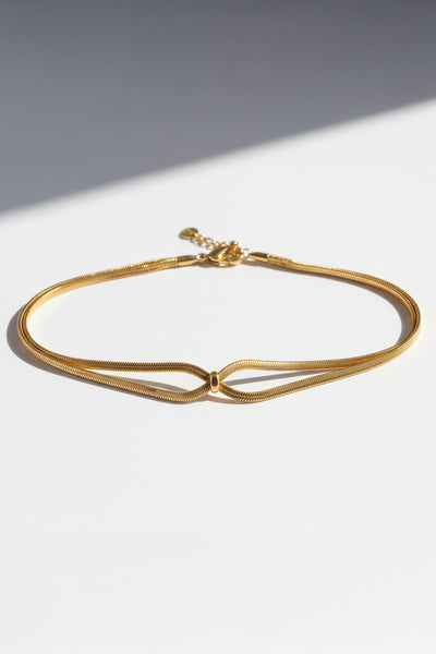 Schlangenketten-Armband aus Edelstahl, vergoldet