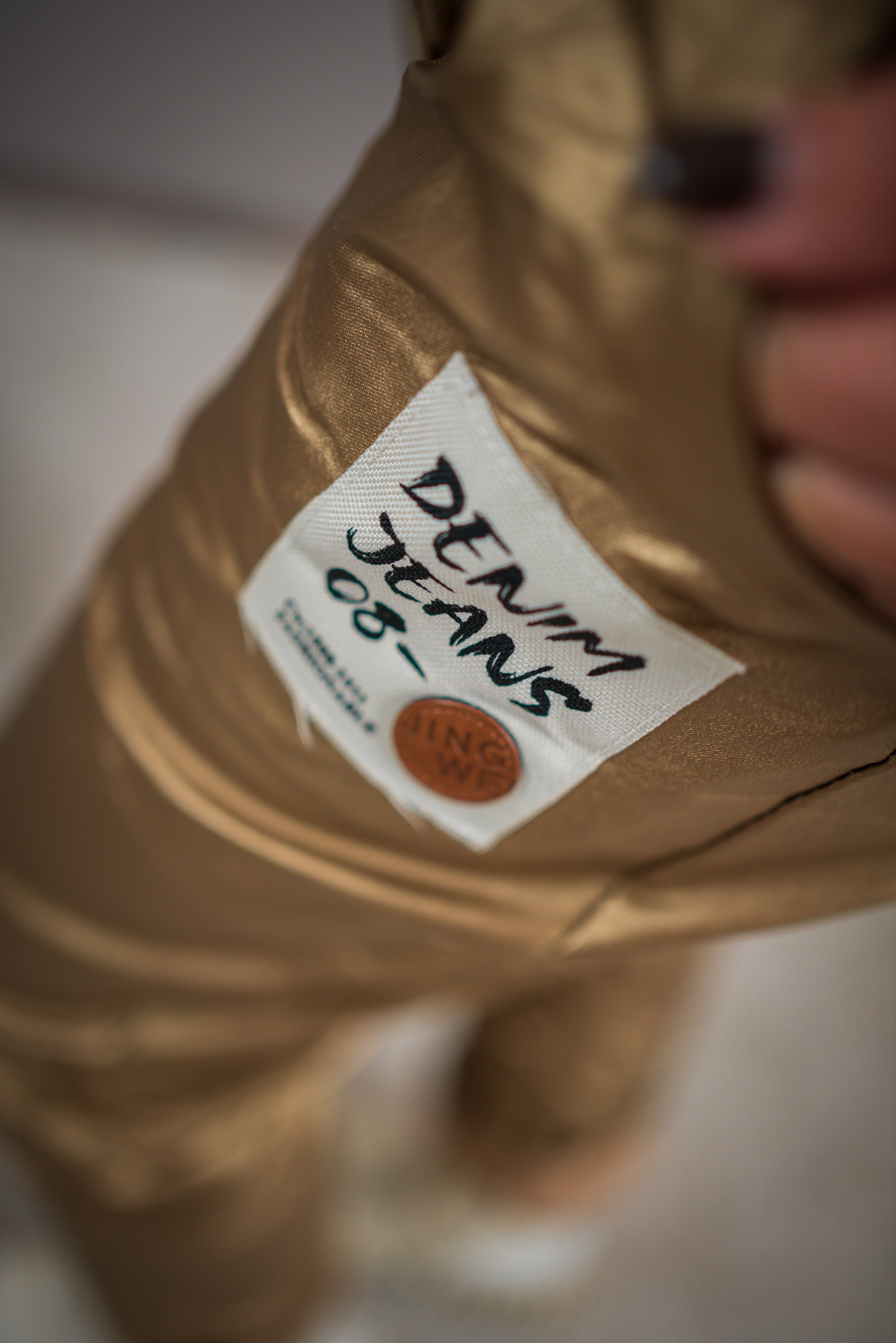 Jogpants im Leder-Look mit Gürtel, gold