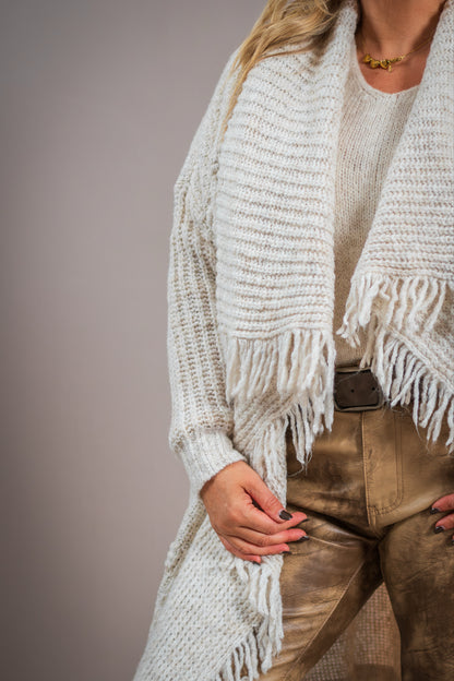 Strickmantel, beige