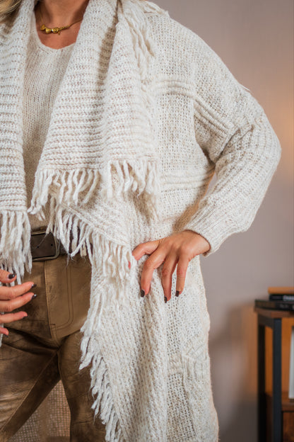 Strickmantel, beige