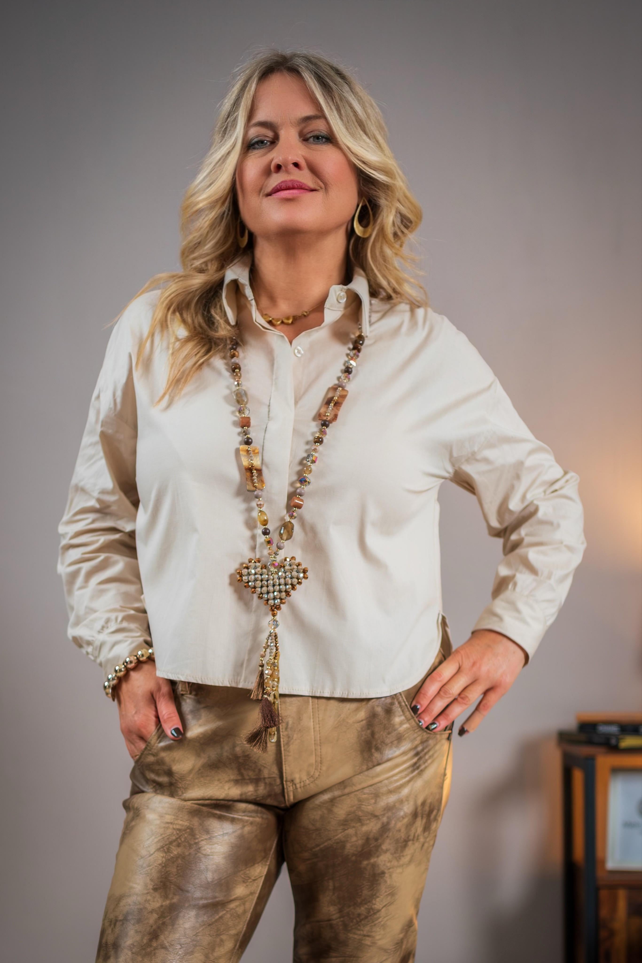Bluse, beige