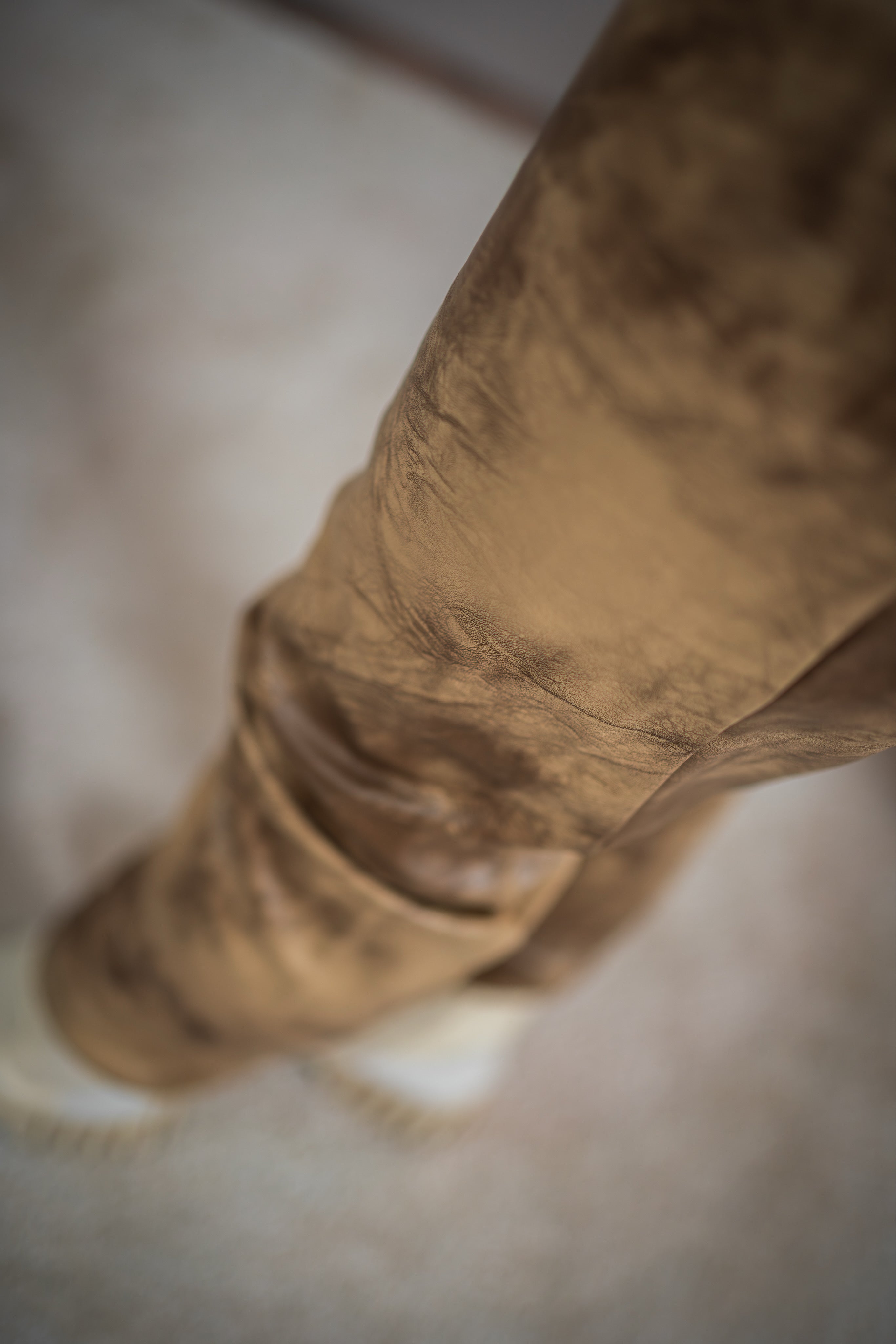Lederimitatshose, braun-beige
