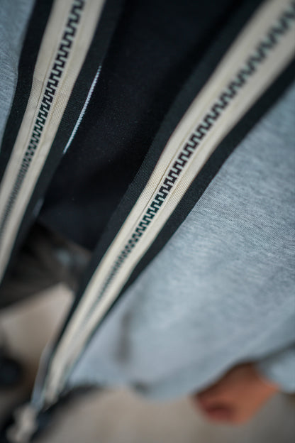 Lange Kapuzenjacke, grau