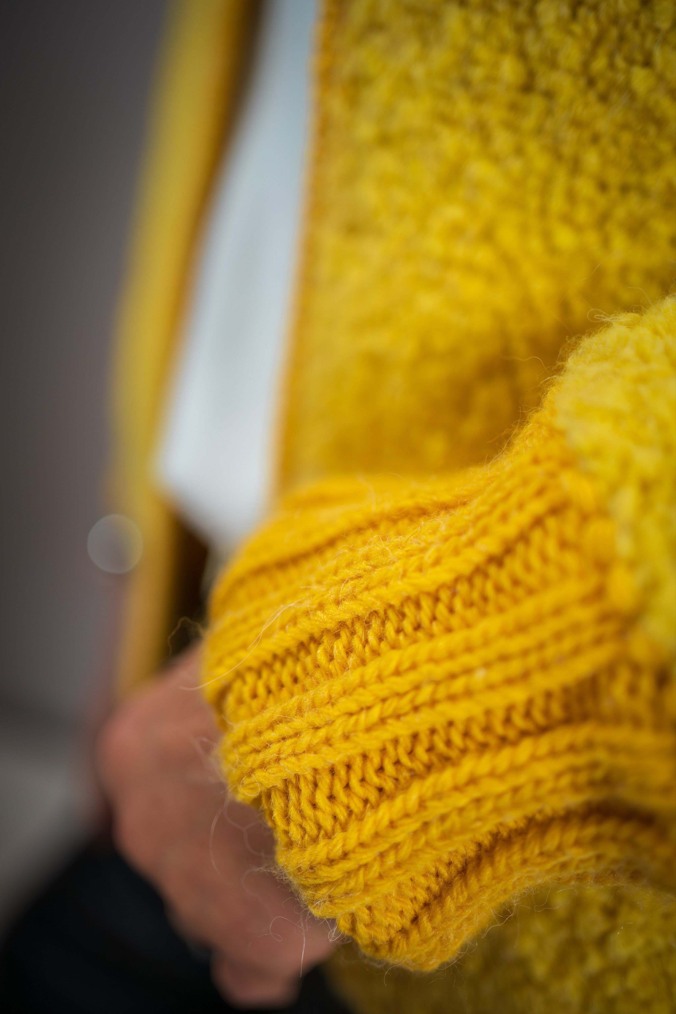 Bouclé-Jacke, sonnengelb