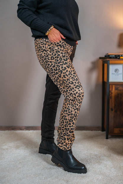 Stylische Hose im Two-Tone-Design, schwarz