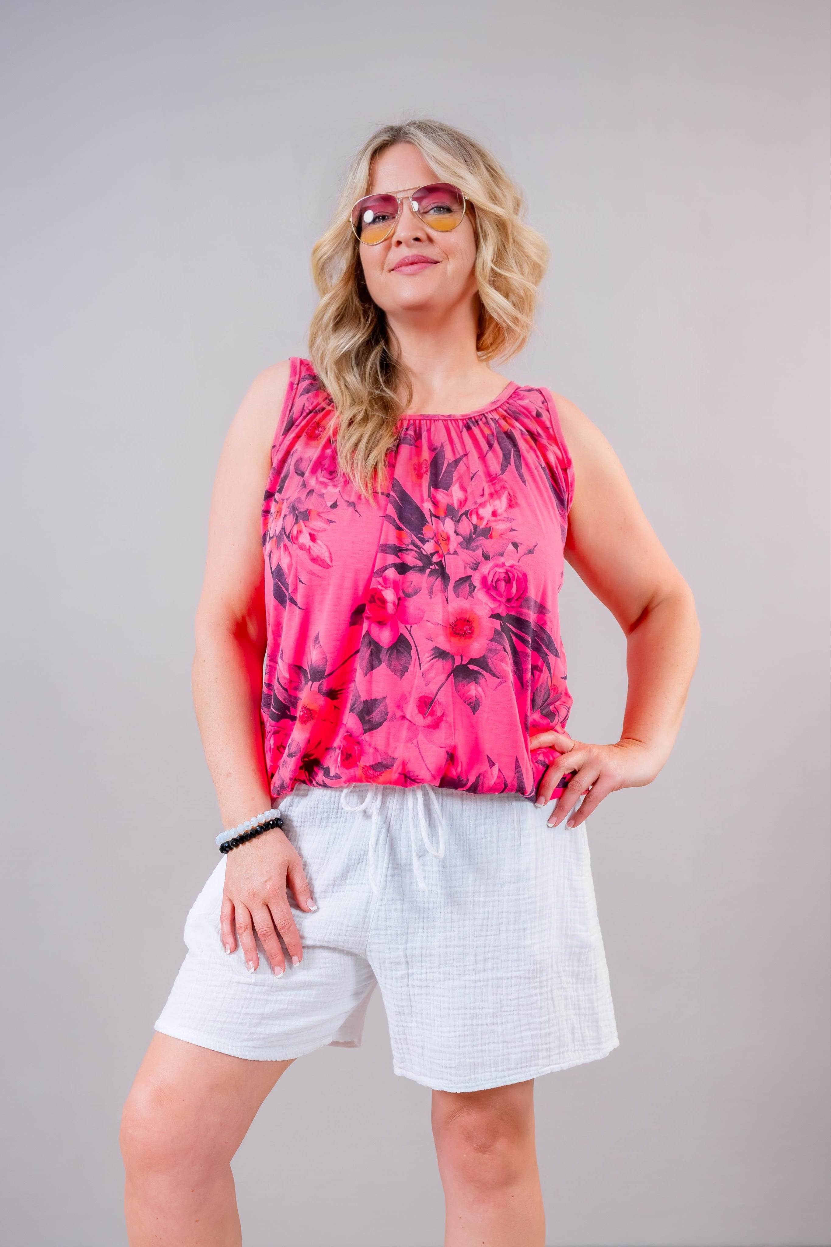 Lockeres Top mit stylischem Print, koralle/pink