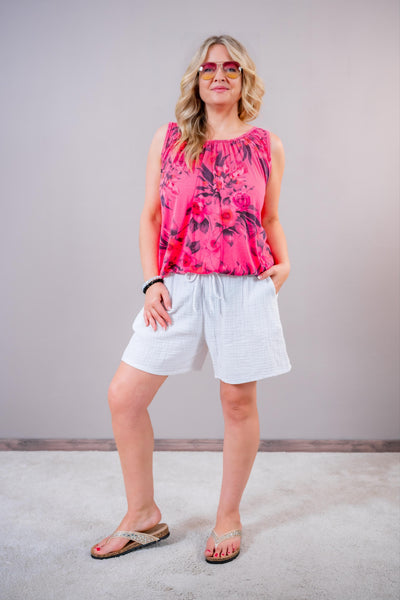 Lockeres Top mit stylischem Print, koralle/pink