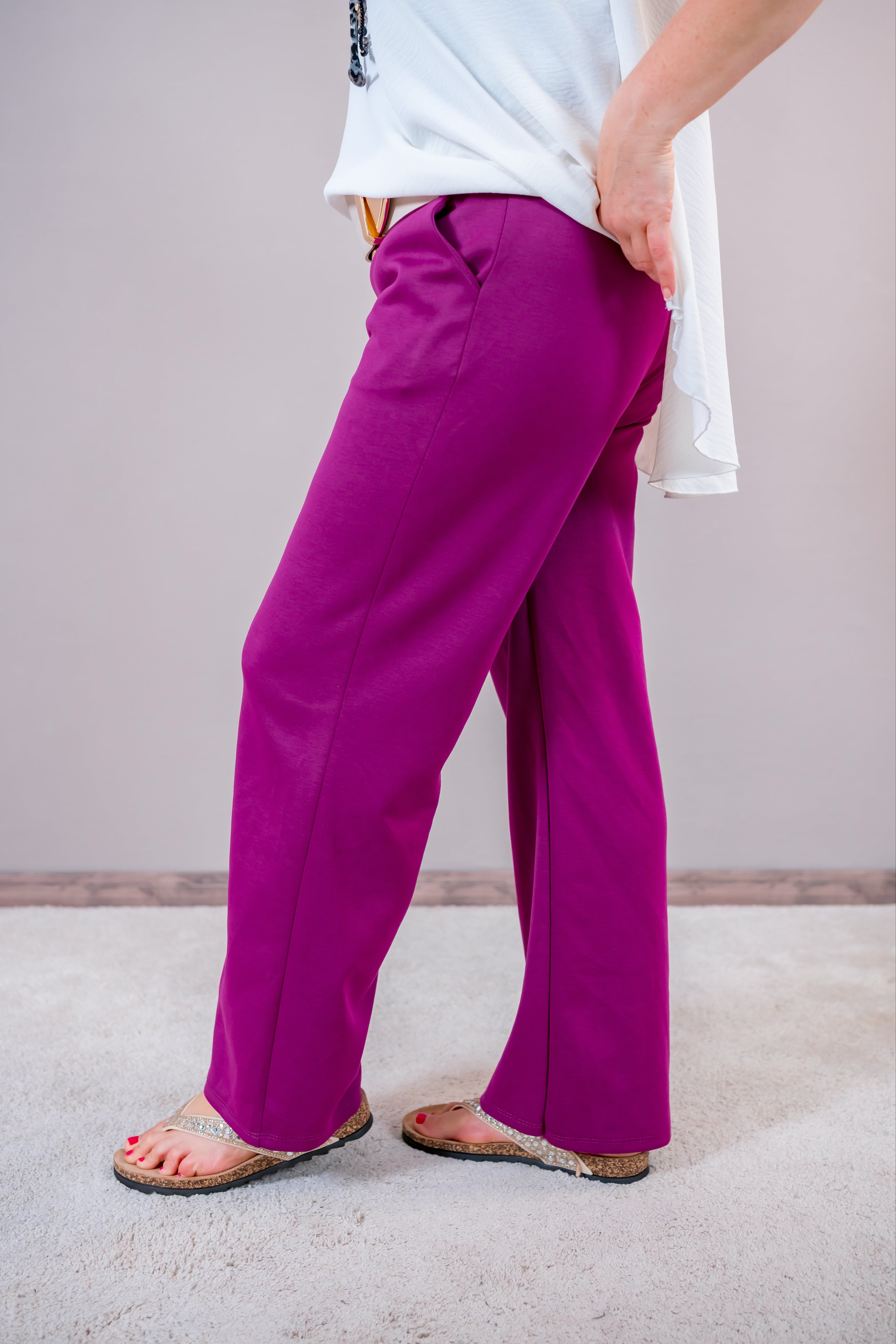 Wide-Leg Jogger, beere