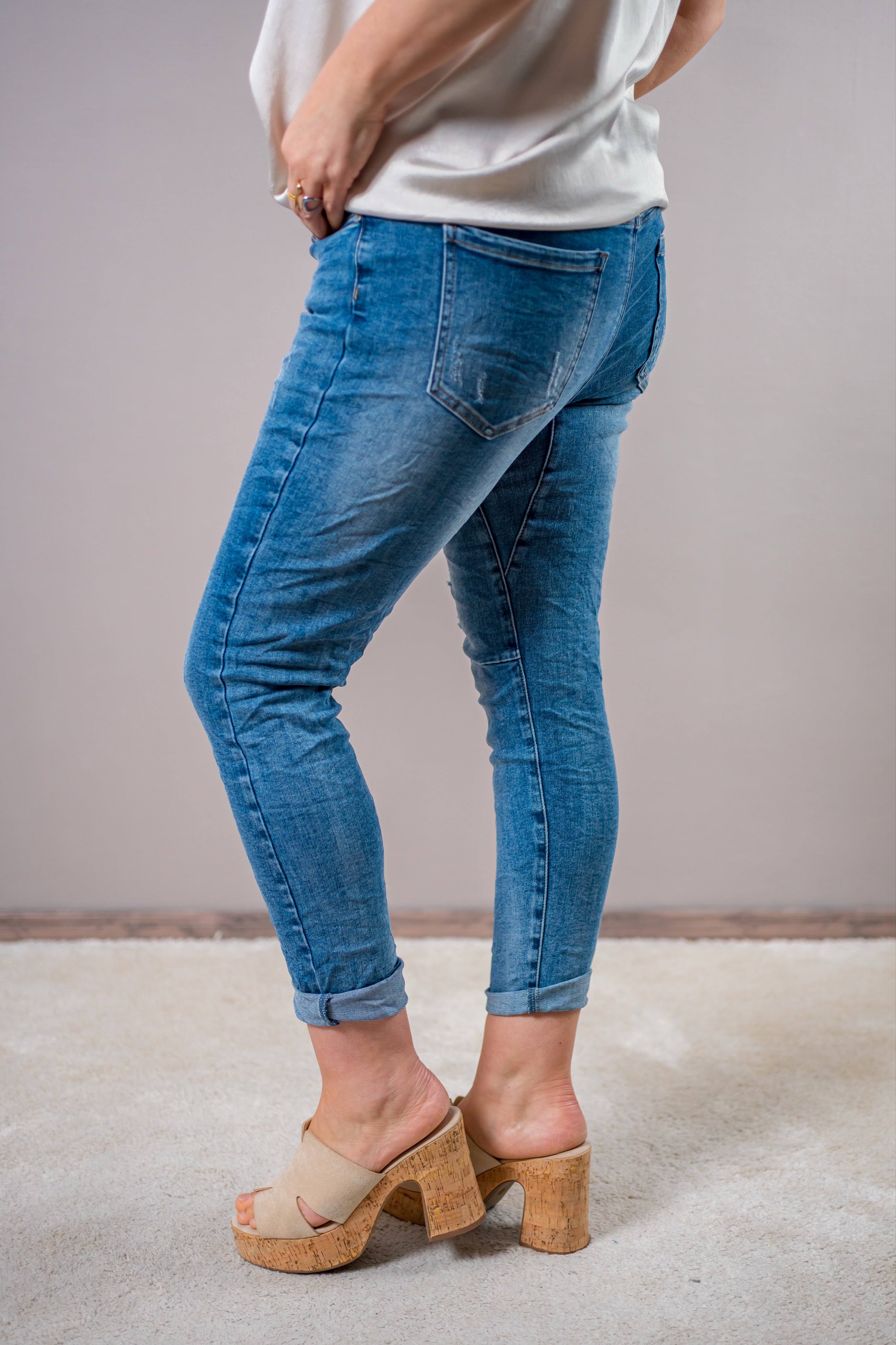 Destroyed Jeans im Used-Look, blau