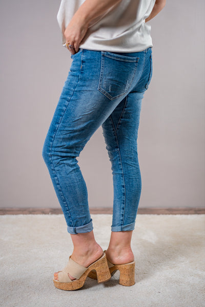 Destroyed Jeans im Used-Look, blau
