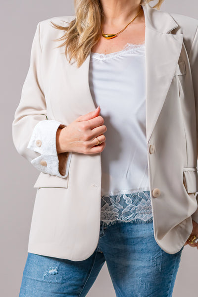 Stylischer Blazer mit Detail, beige