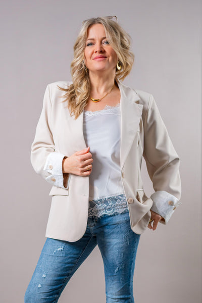 Stylischer Blazer mit Detail, beige
