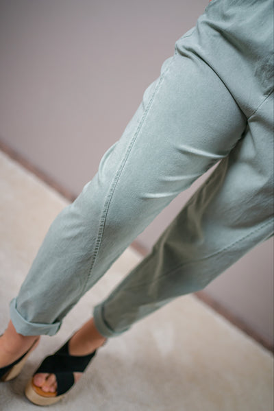 Lässige Hose mit Washed-Effekt, khaki