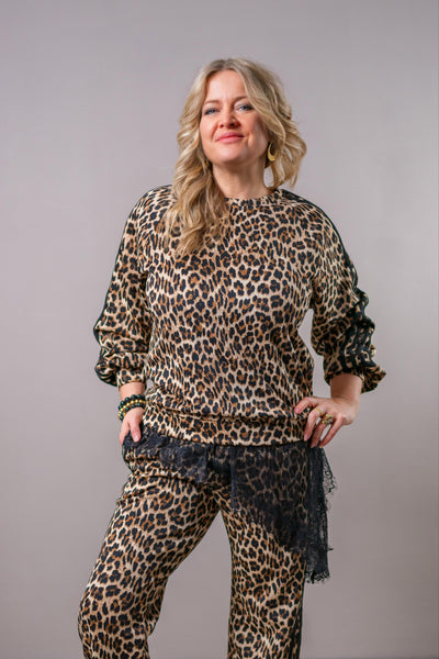 Lässiges Sweatshirt mit Streifen, leo