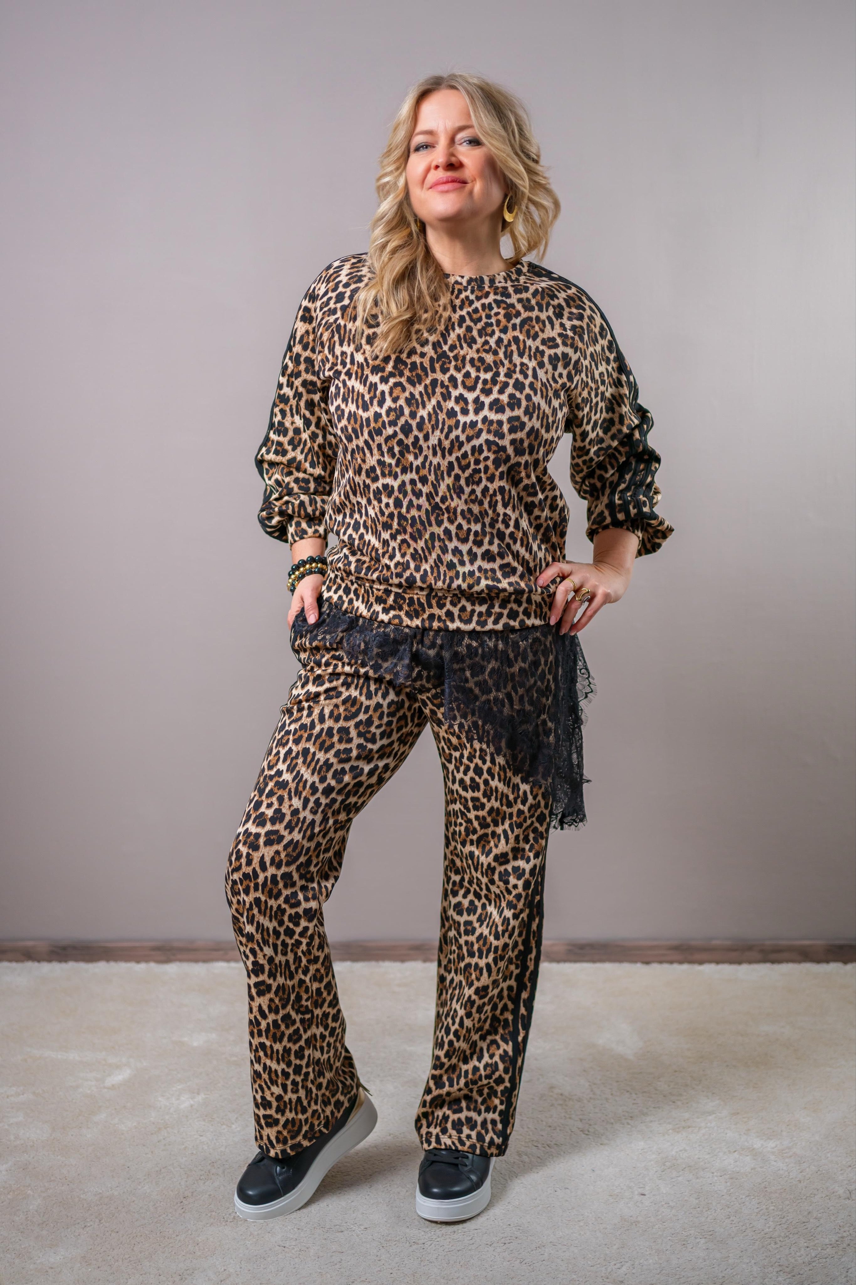 Jogger Hose mit Streifen, leo