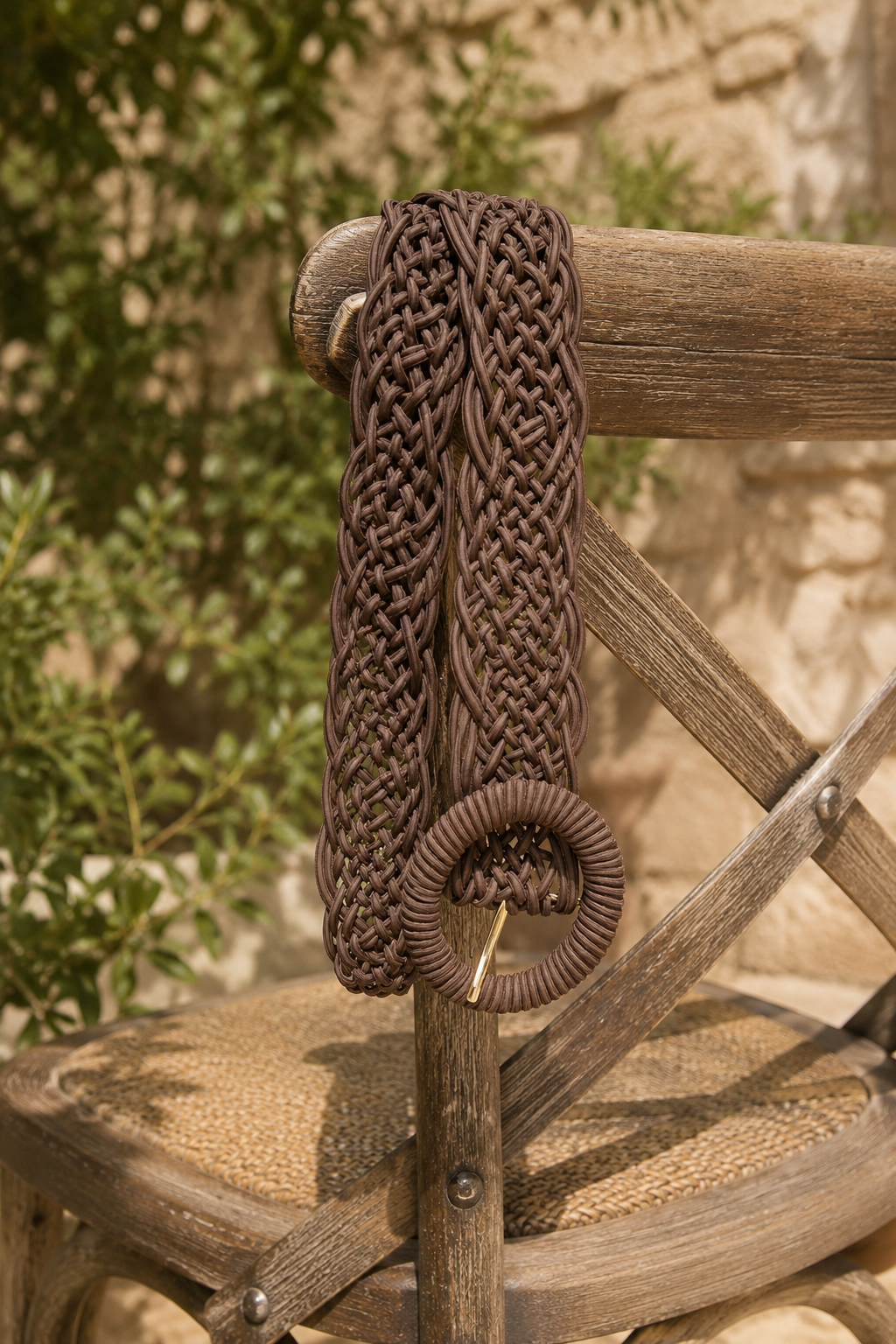 Boho Flechtgürtel, schokobraun