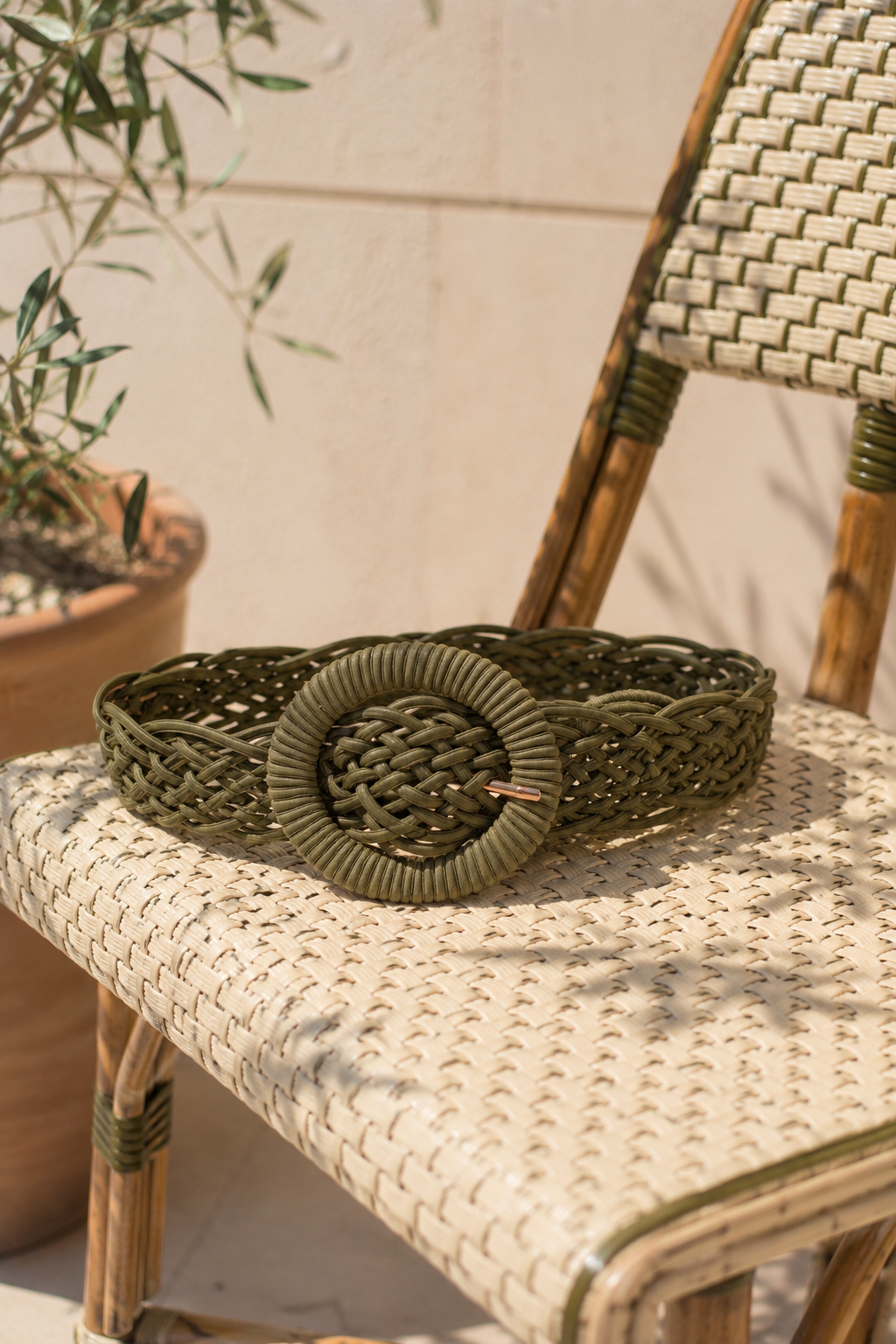 Boho Flechtgürtel, khaki