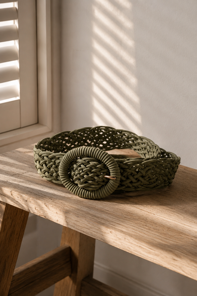 Boho Flechtgürtel, khaki
