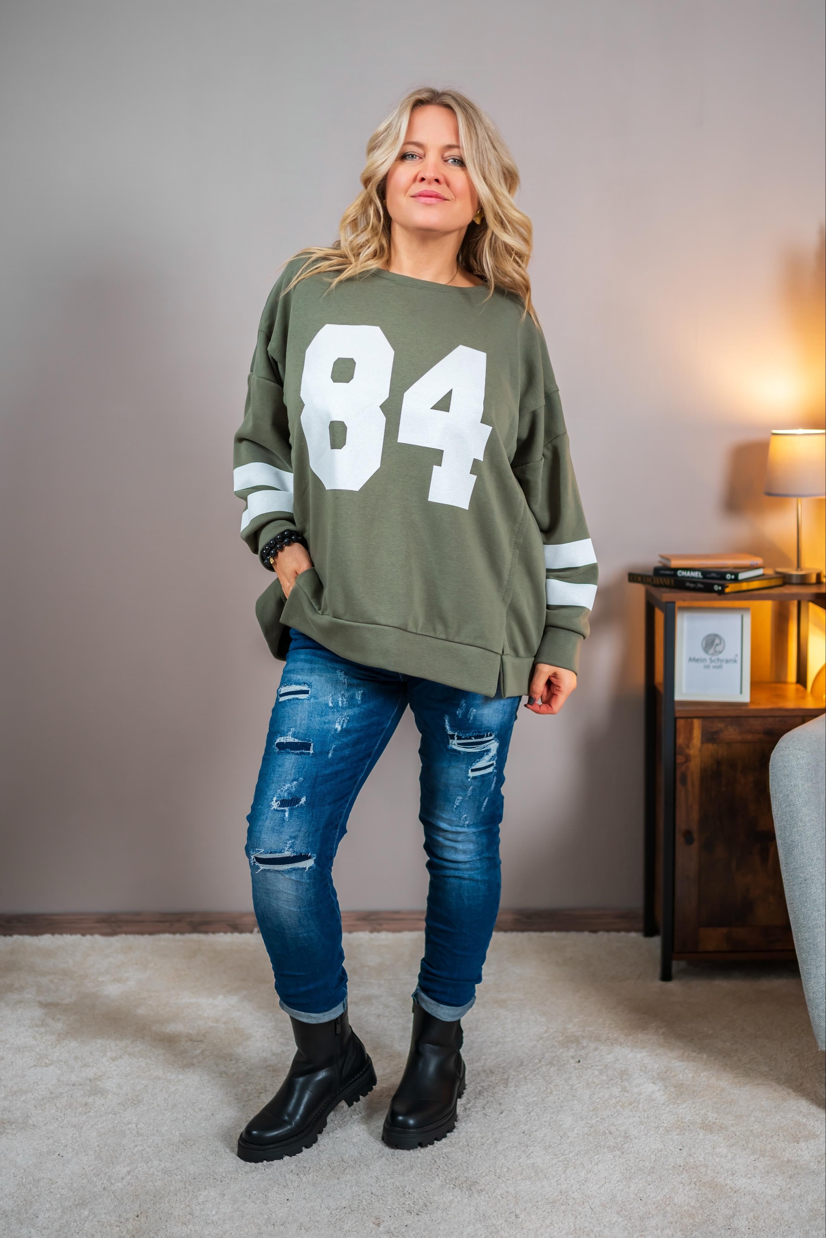 Sweater 84, olivgrün