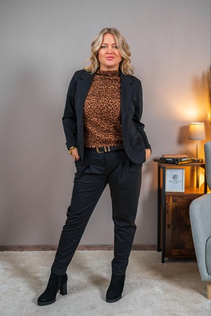 Klassischer Blazer, tailliert, schwarz