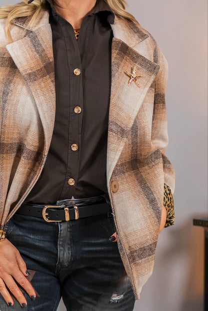 Oversize Blazer im Karo-Muster