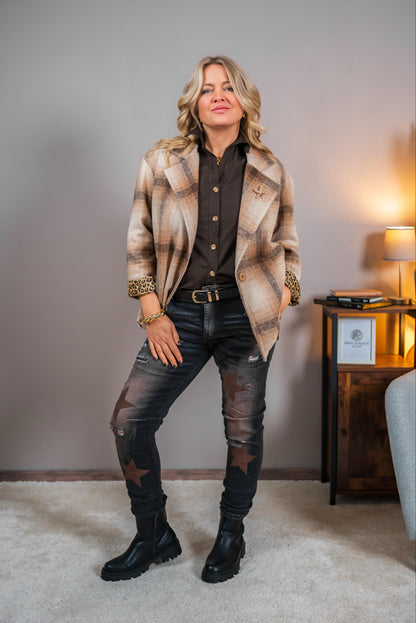 Oversize Blazer im Karo-Muster