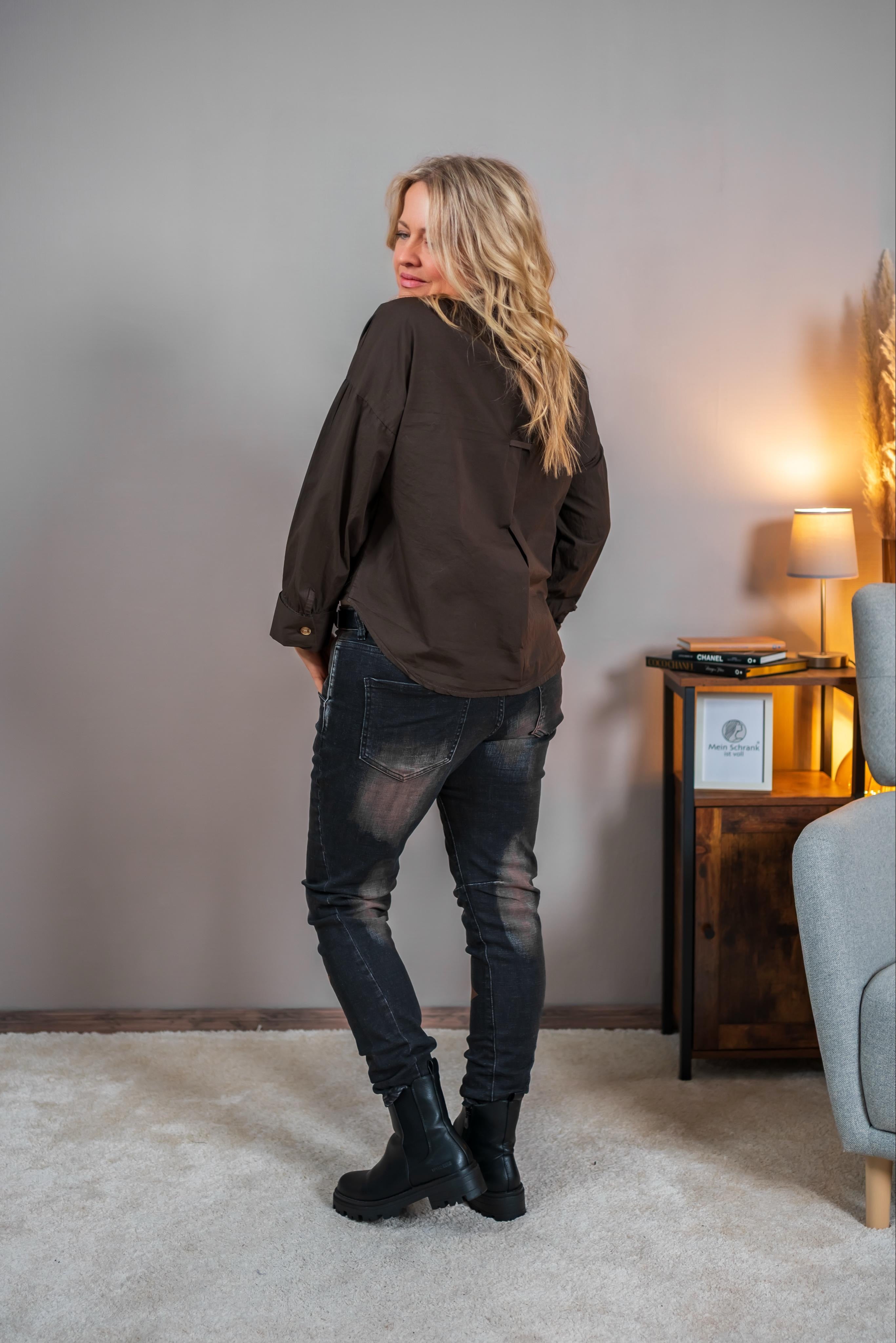 Lockere Bluse, schokobraun
