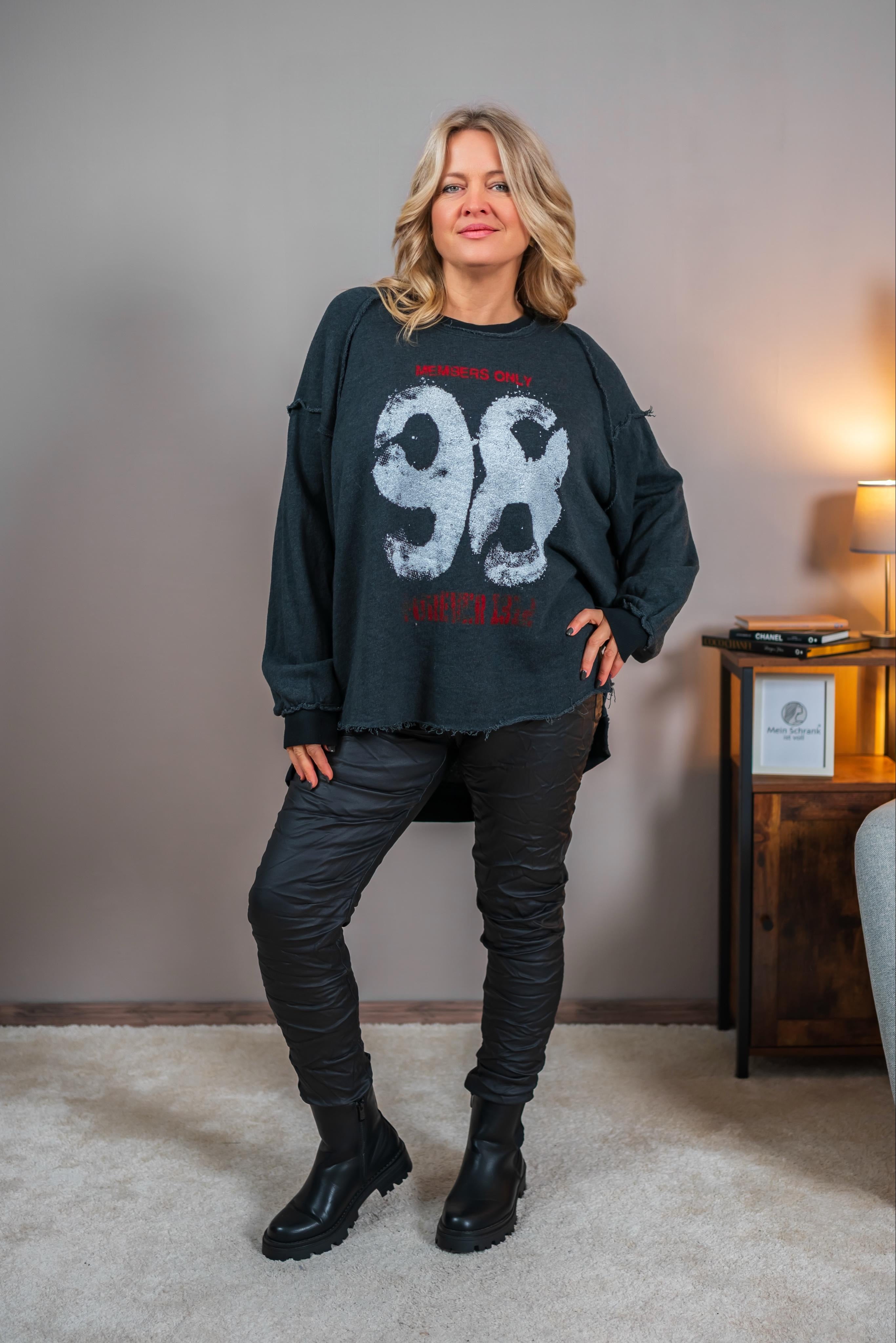 Sweatshirt mit Vintage-Print, grau
