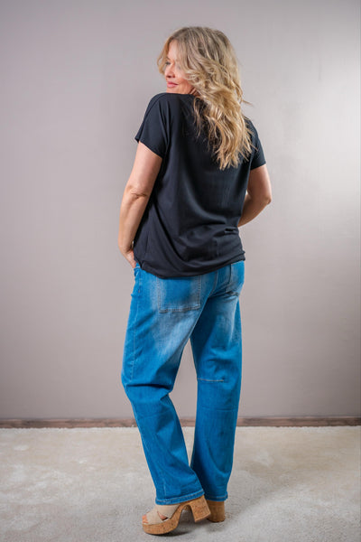 Basic T-Shirt, schwarz