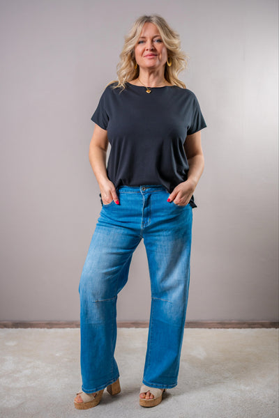 Basic T-Shirt, schwarz