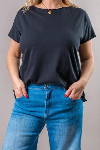 Basic T-Shirt, schwarz