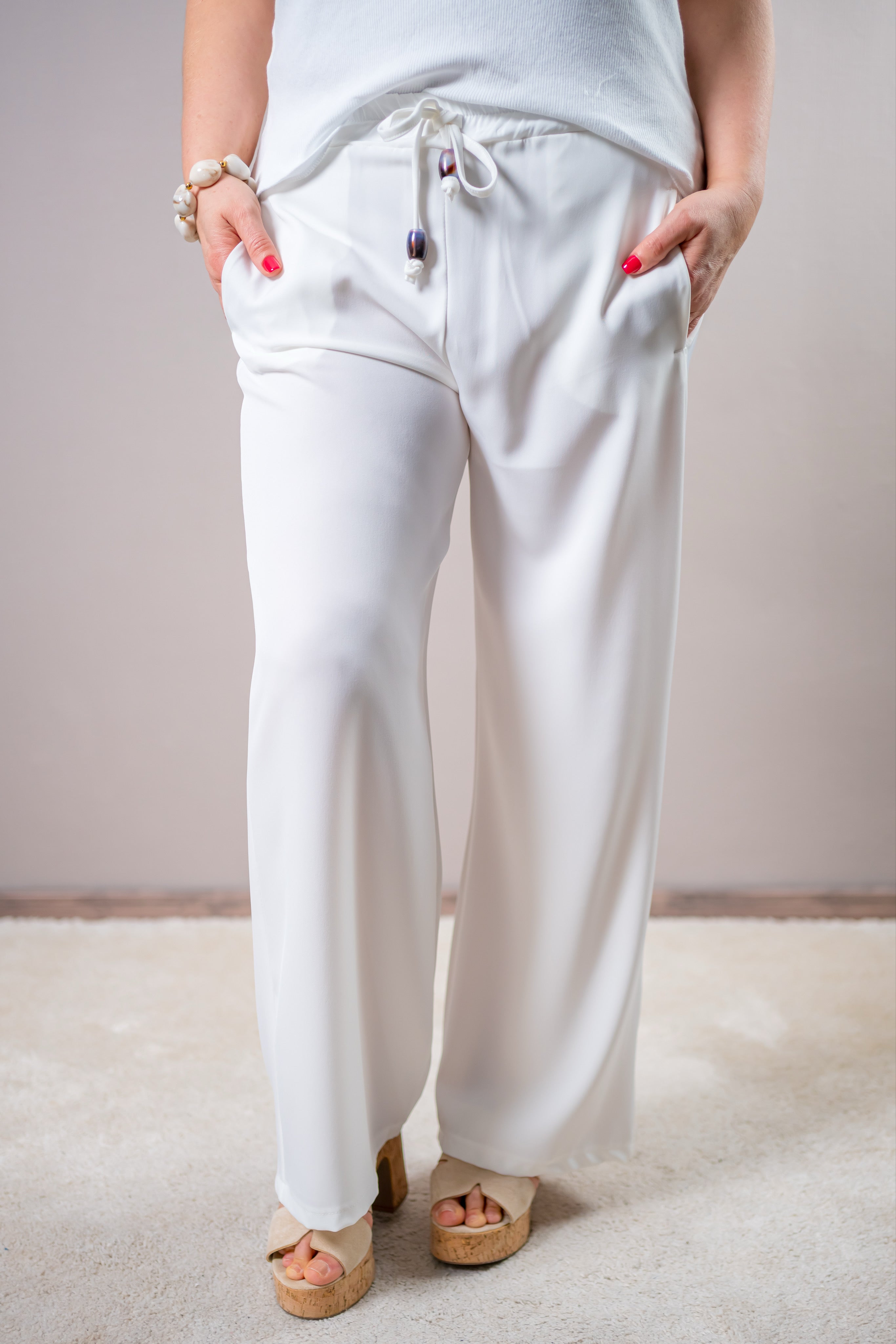 Leichte Stoffhose, weiß