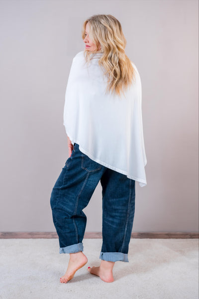 Oversize Poncho-Shirt "L'Amour Paris", weiß