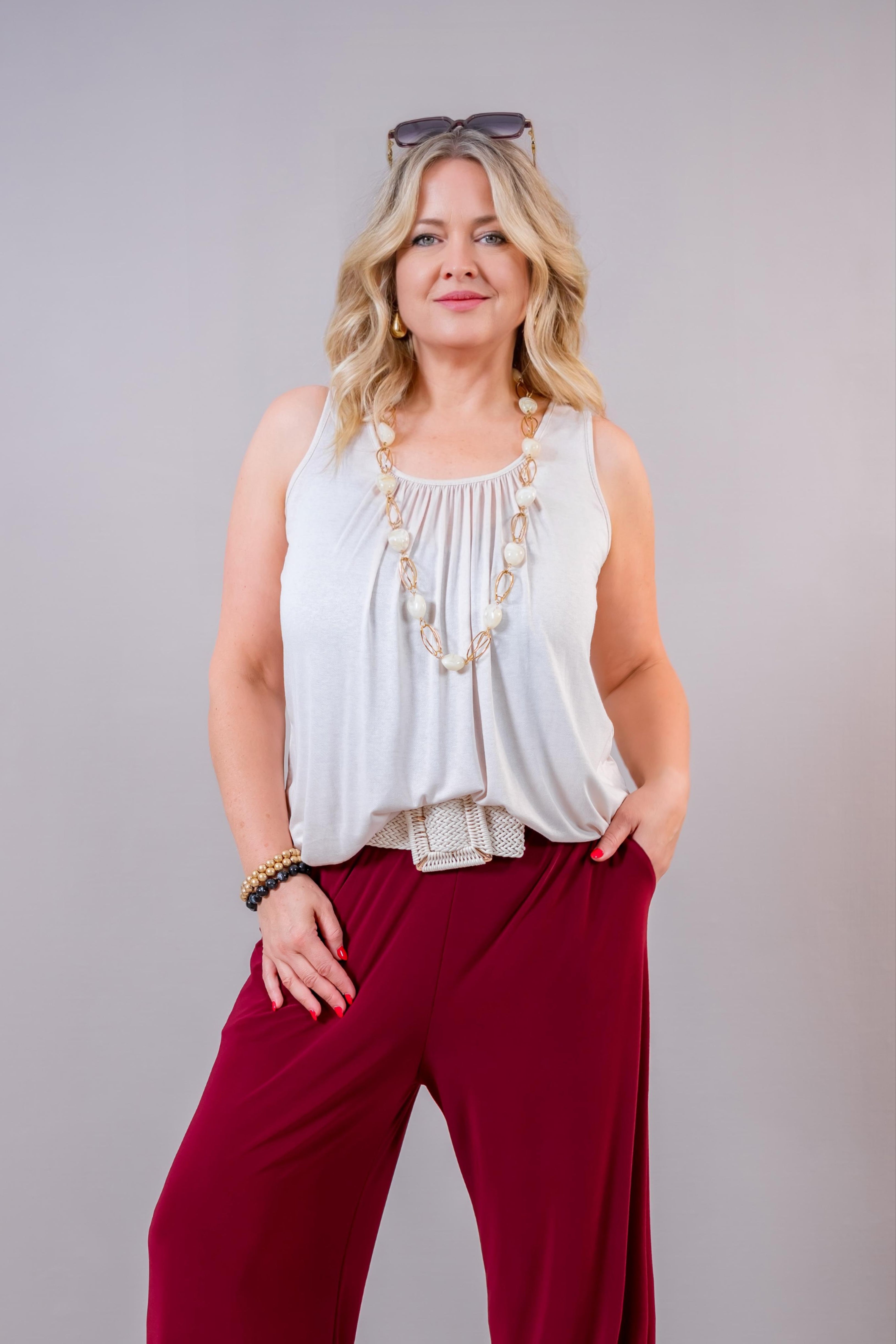 Ärmelloses Top, beige