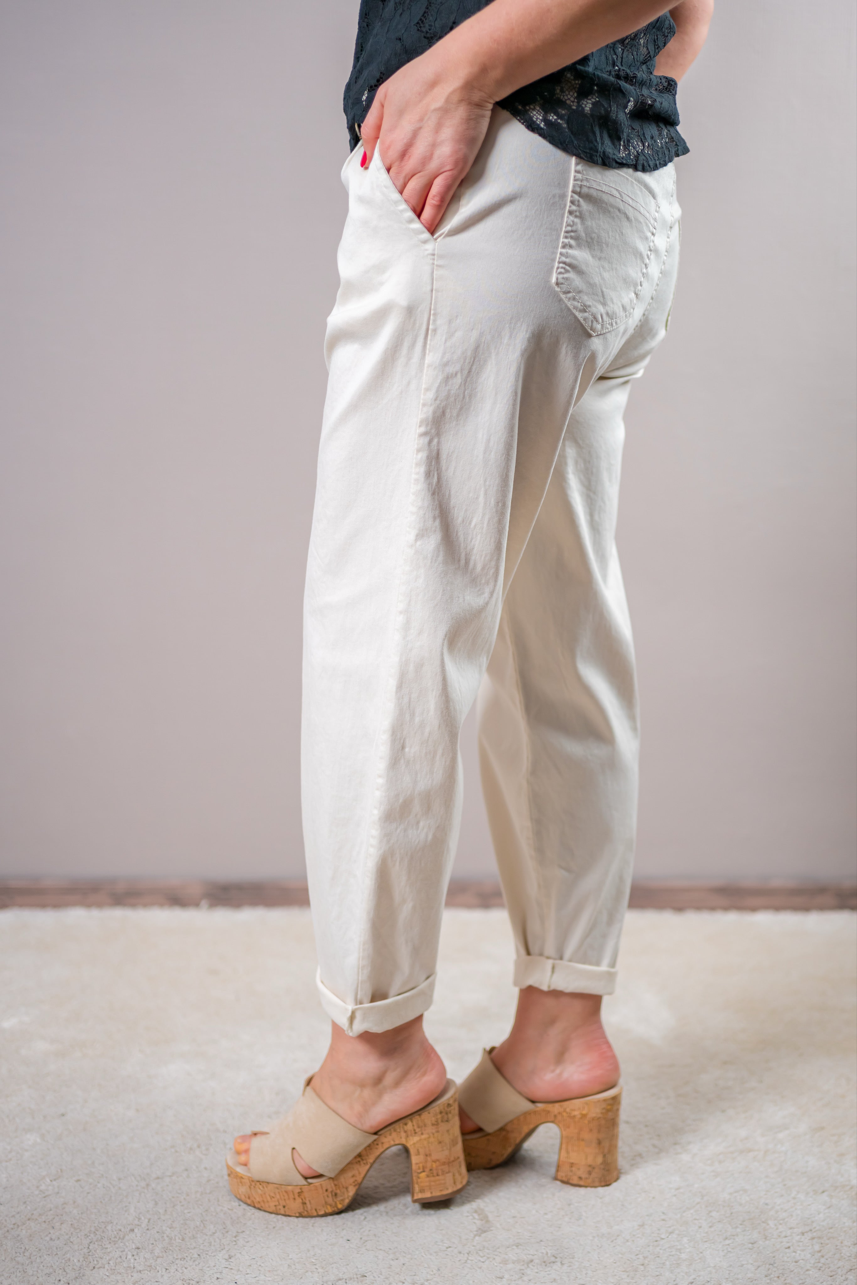 Stretchhose, hellbeige