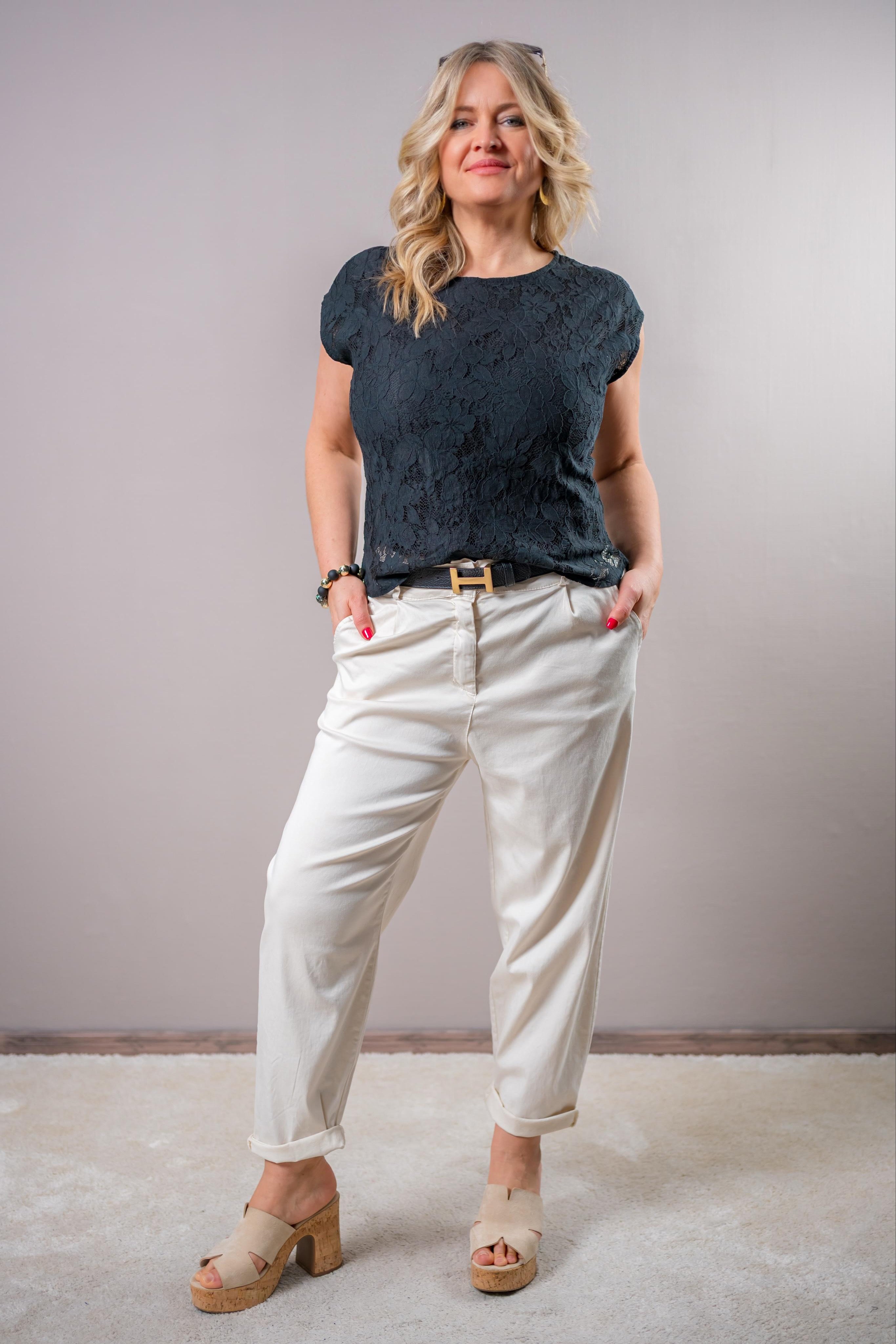 Stretchhose, hellbeige