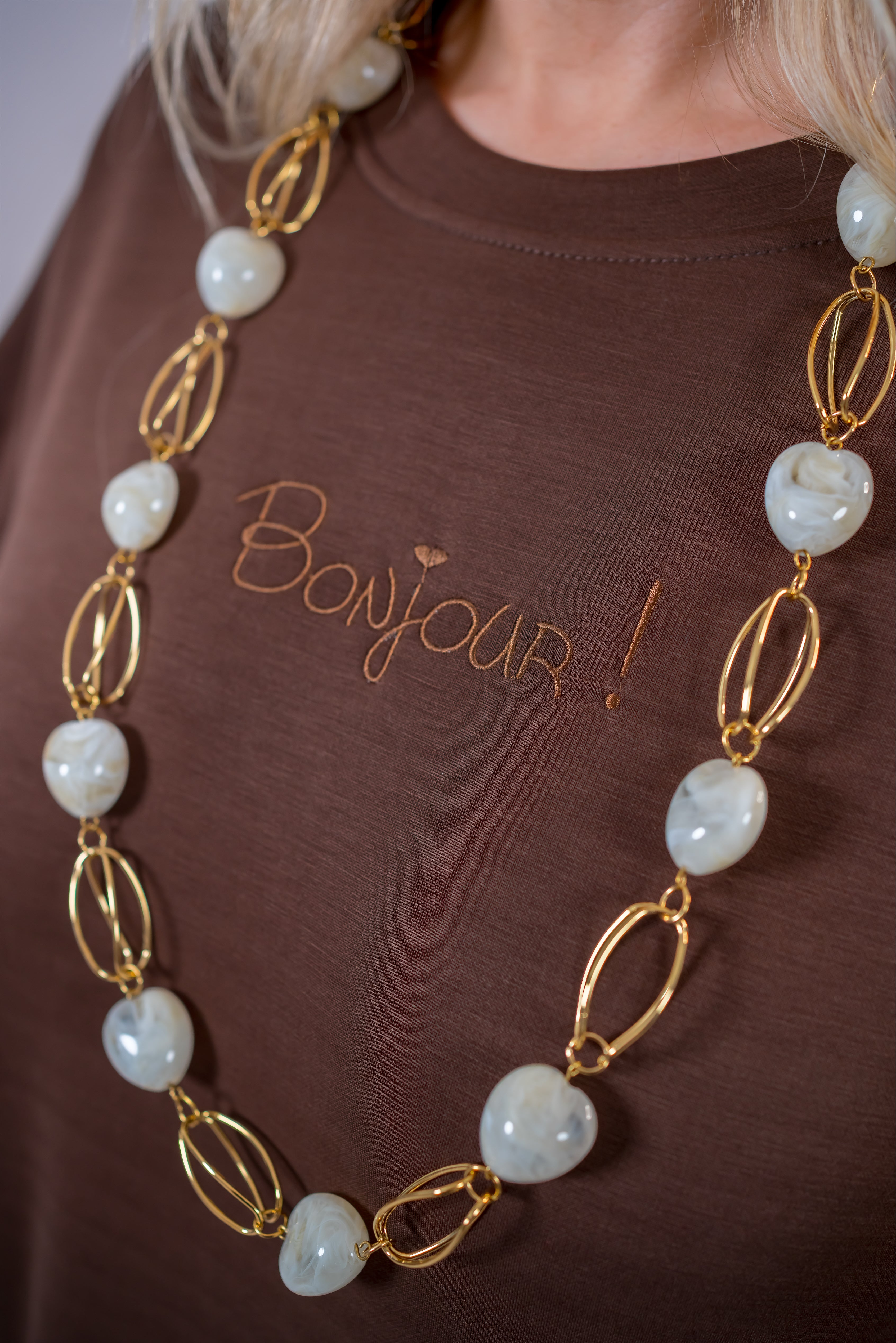 Oversize Kleid "Bonjour" mit Seitentaschen, schokobraun