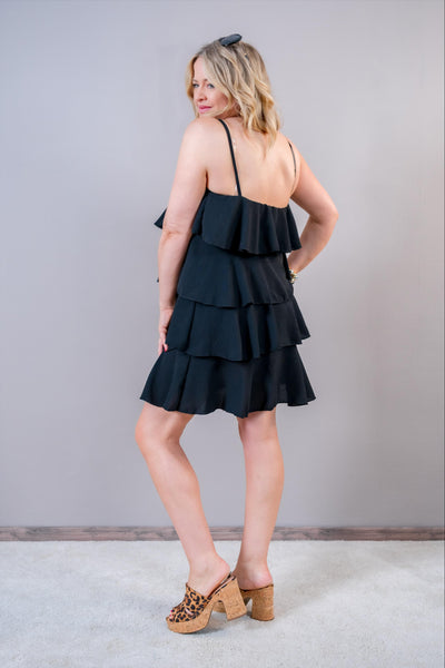 Luftiges Trägerkleid, schwarz