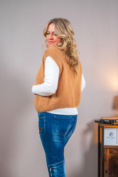 Strickweste, camel