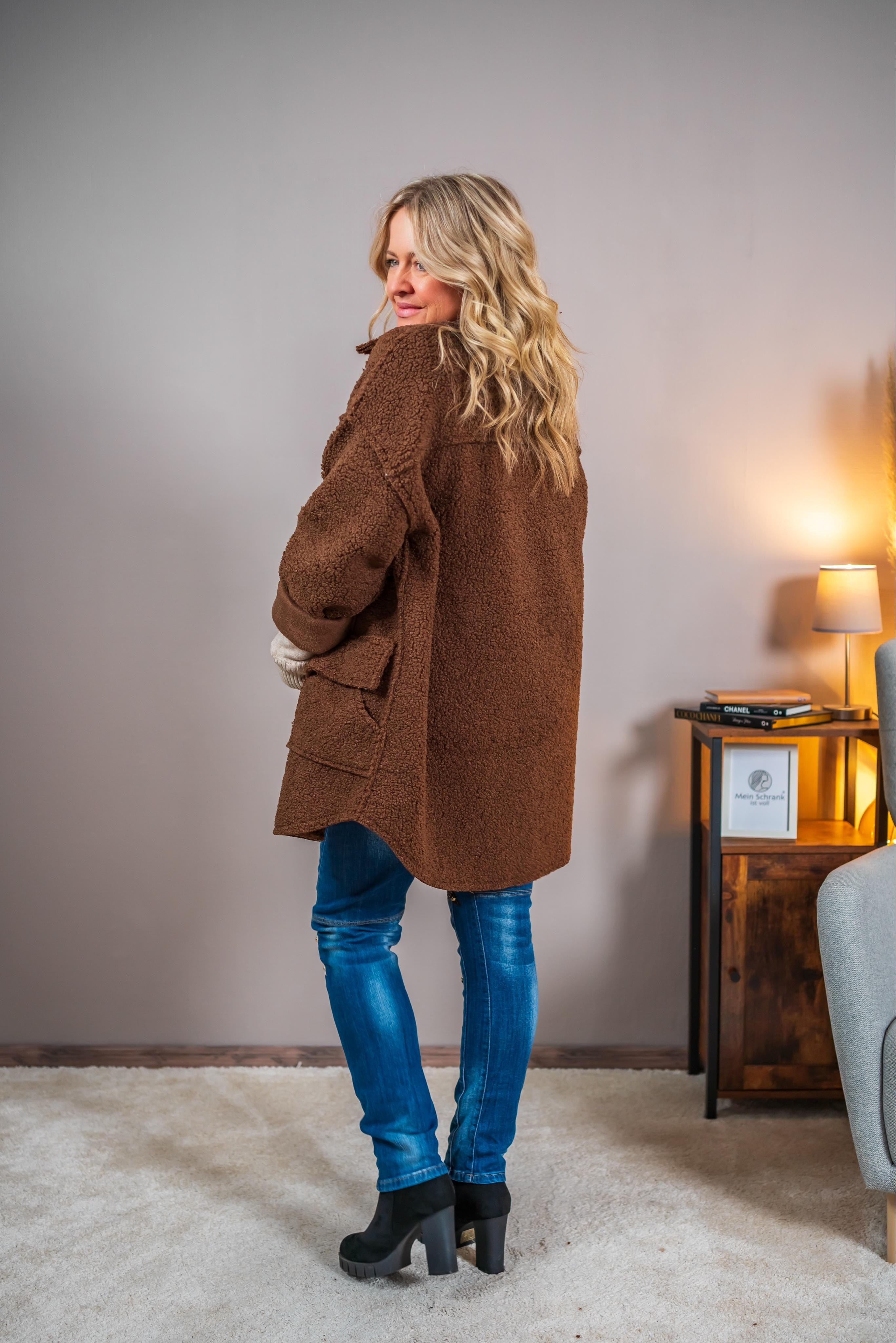 Kuschelige Teddyjacke, braun