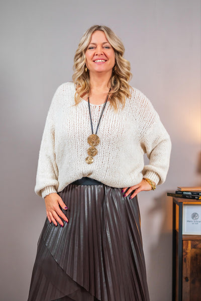 Strickpullover, creme