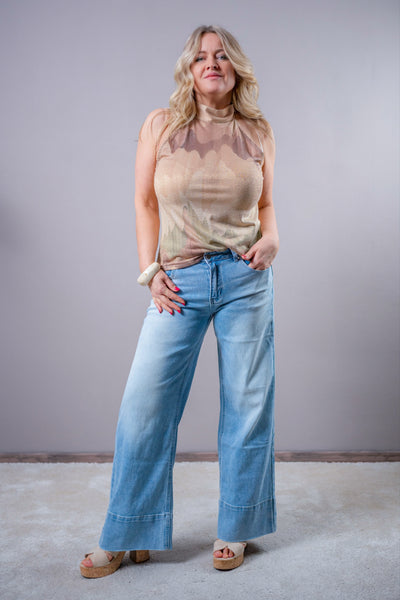 Stylisches Neckholder Top mit Schimmer-Effekt, mehrfarbig