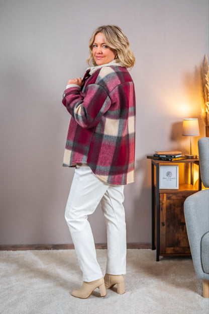 Karierte Overshirt-Jacke