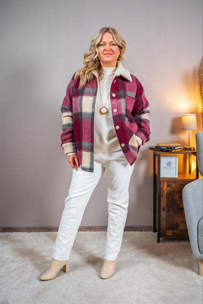 Karierte Overshirt-Jacke