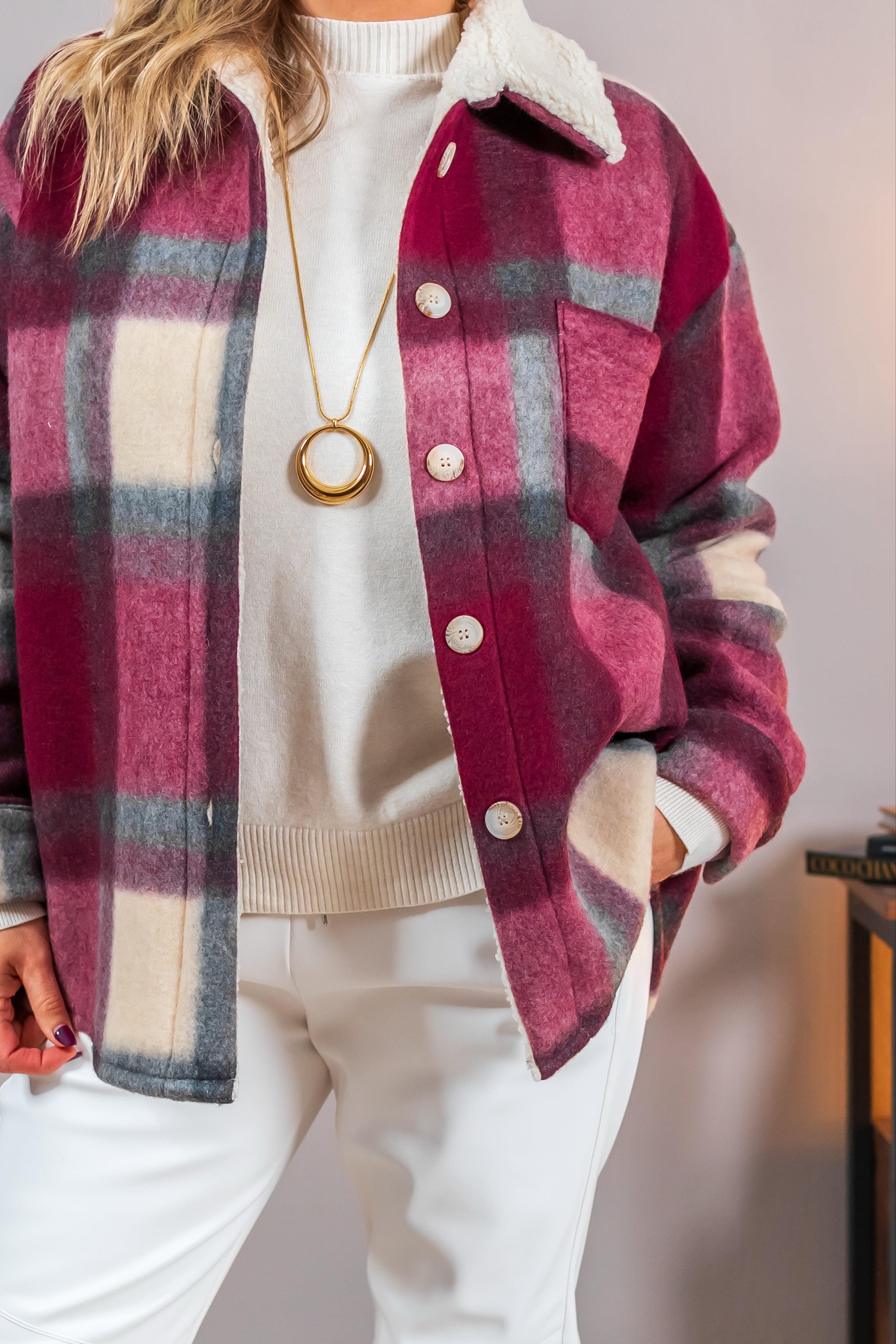 Karierte Overshirt-Jacke