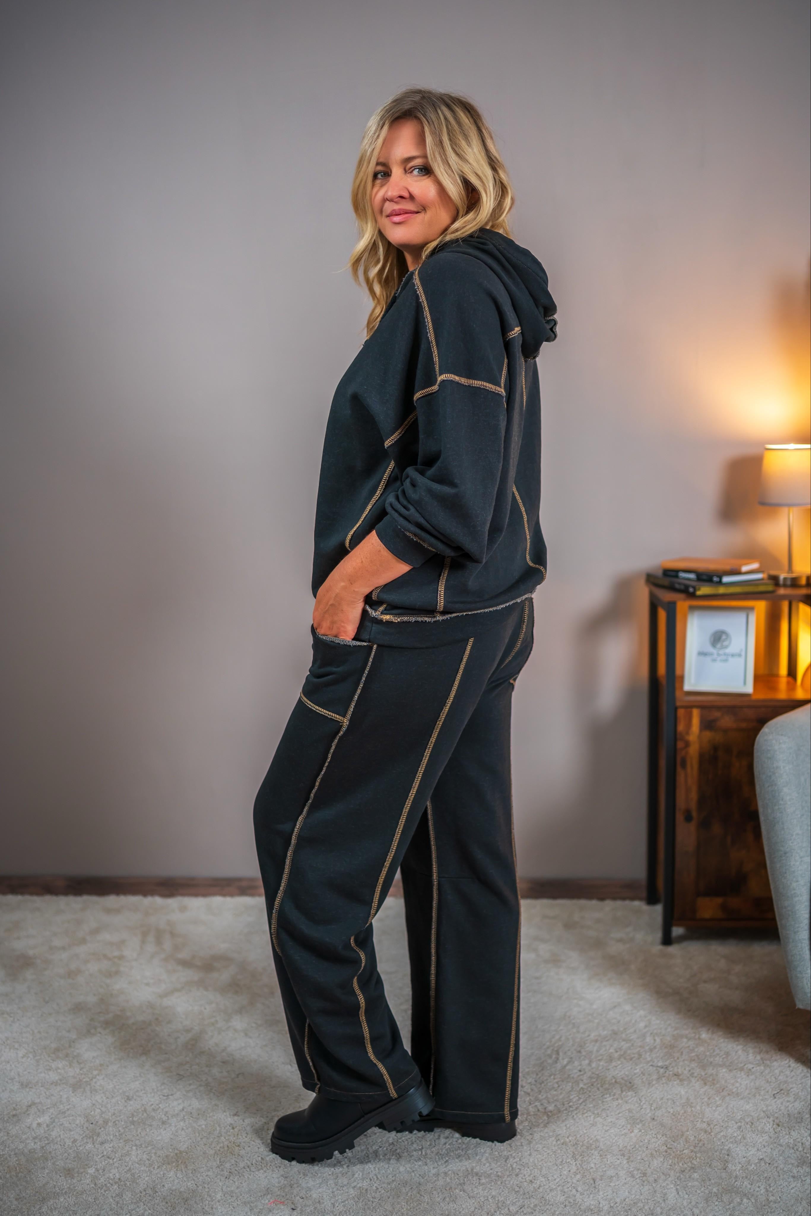Schwarzer Hoodie im Casual-Look