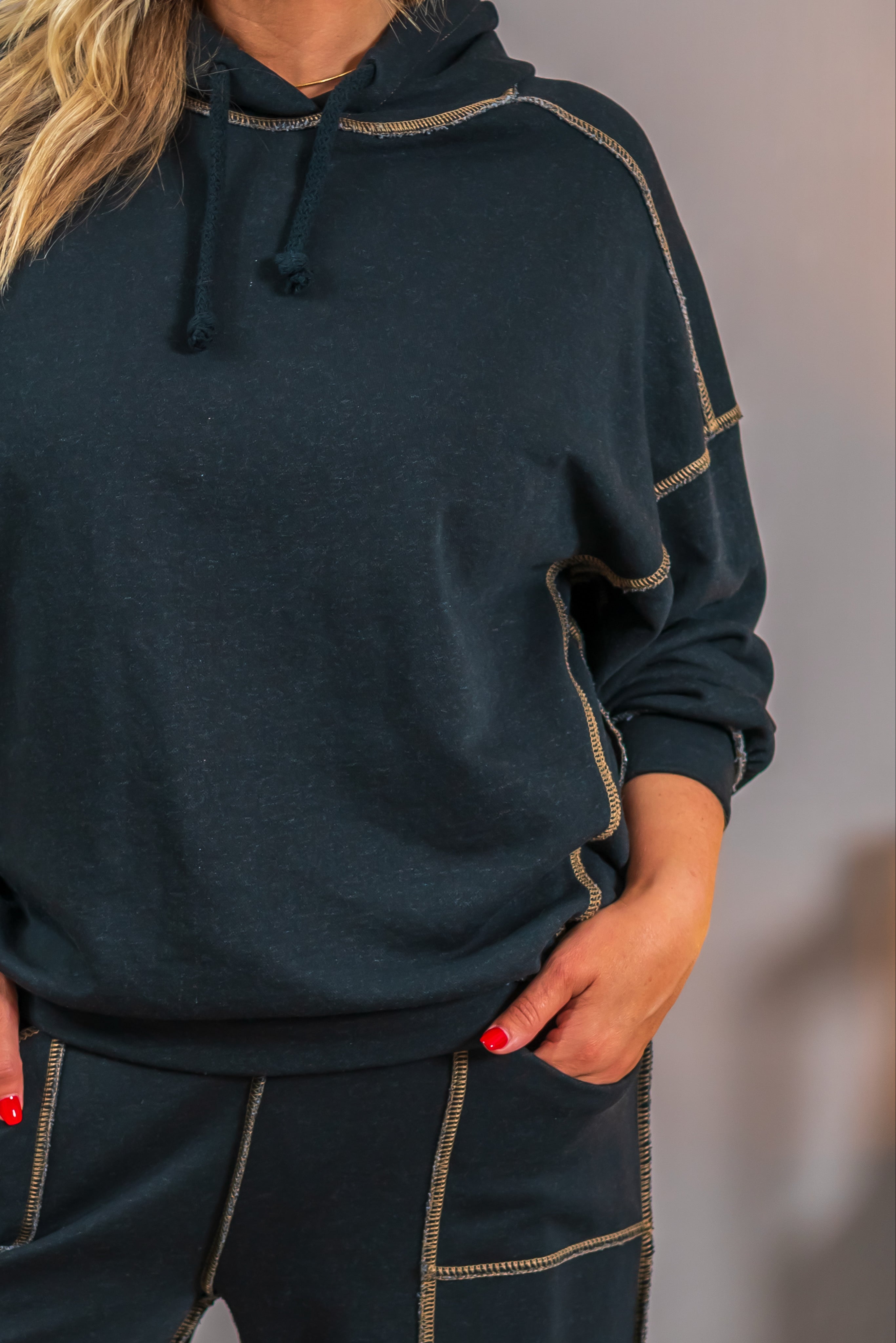 Schwarzer Hoodie im Casual-Look