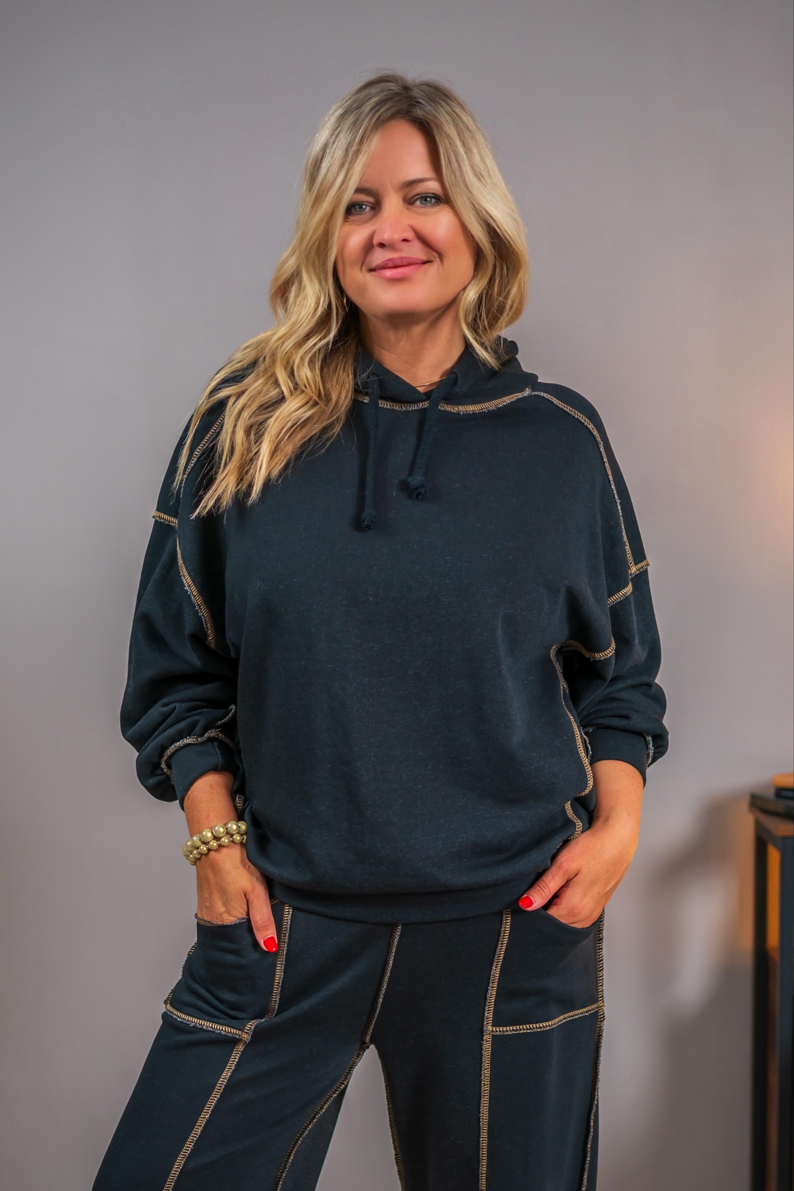 Schwarzer Hoodie im Casual-Look