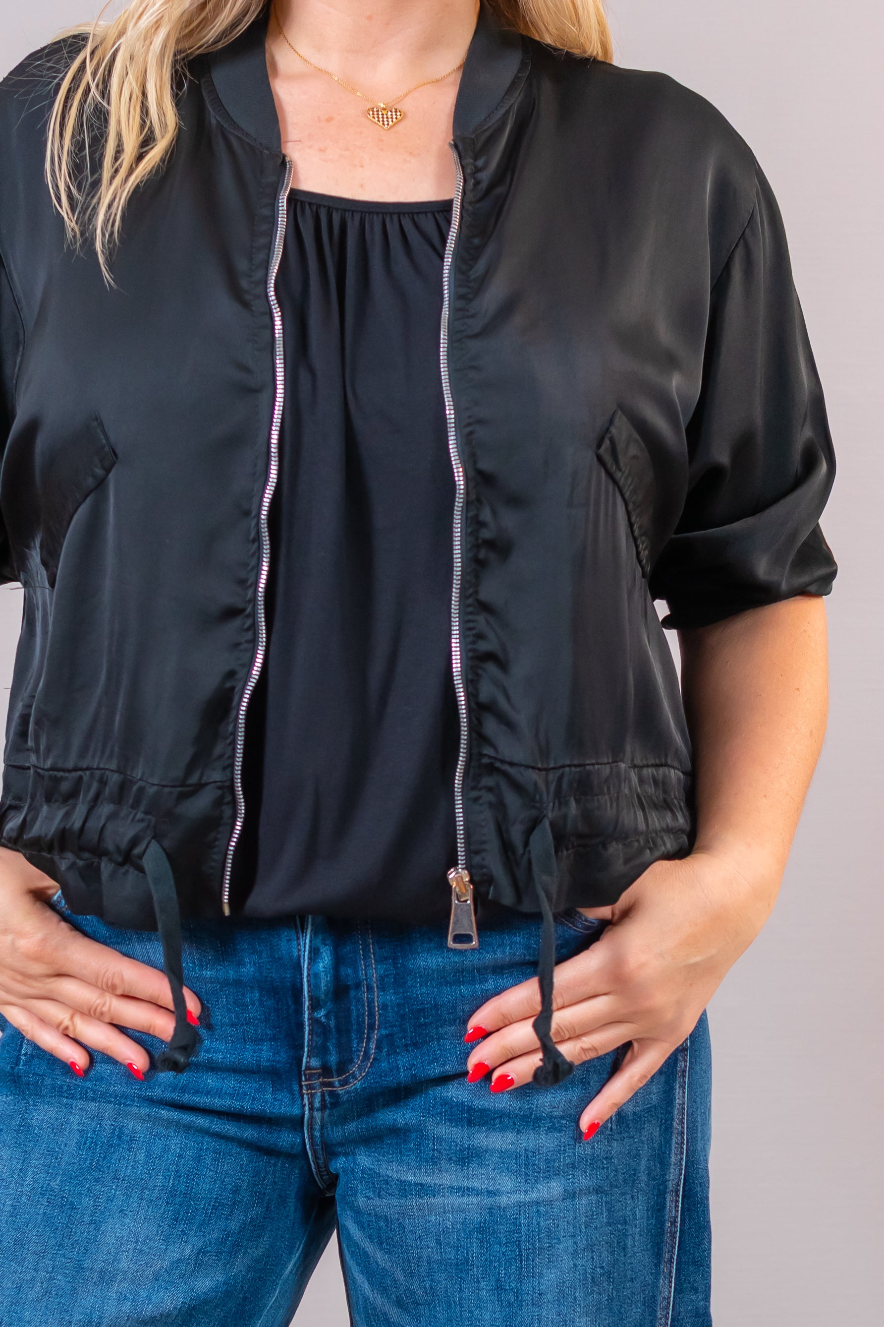 Bomberjacke "Urban Shine", schwarz