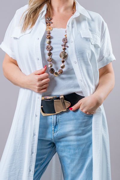 Lässiges Hemdkleid in Weiß